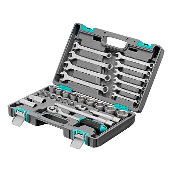 Набор инструментов, 1/2", CrV, пластиковый кейс 31 предмет Stels (14102)